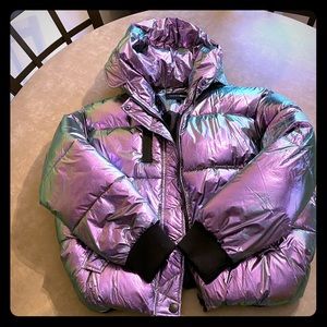 Iridescent Purple Puffer Coat